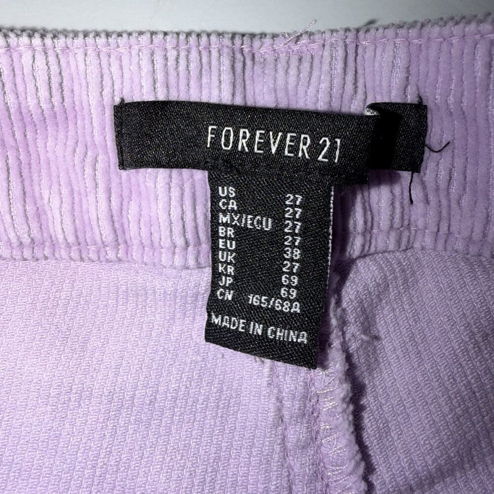 Forever 21 Shorts Womens Sz 27 High Rise Corduroy Lavender Purple Shortie‎ 2 in - Picture 4 of 9